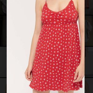 UO Penny Textured Babydoll Mini Dress